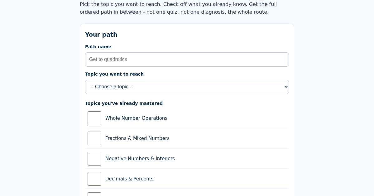 MathPath: Personalized Step-by-Step Math Learning Path
